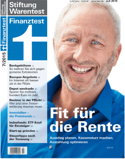 Stiftung Warentest Finanztest - Fit für die Rente